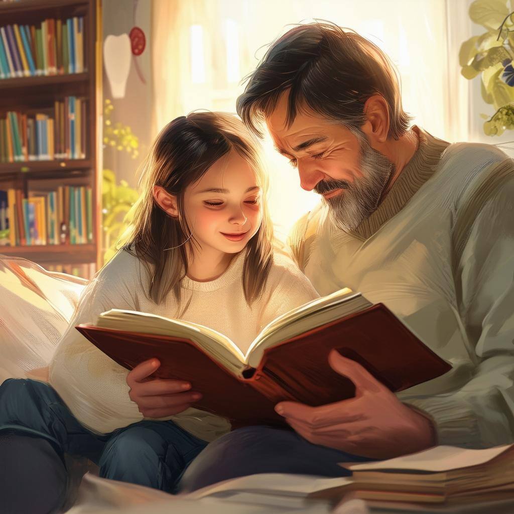 Can you give her and her father reading books