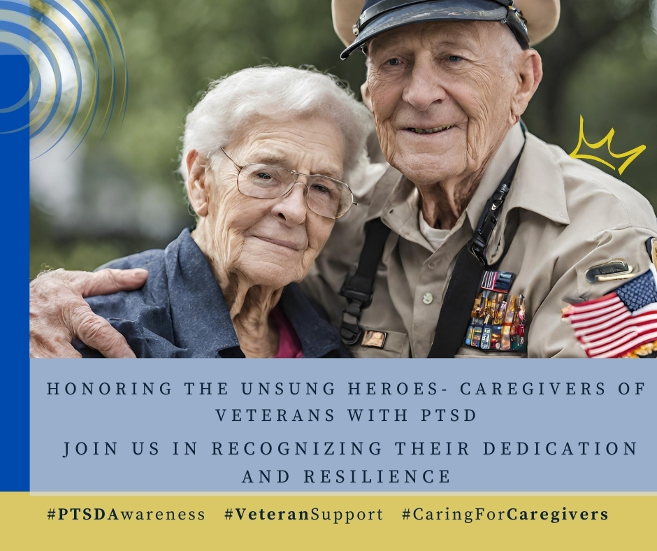 Honoring the unsung heroes - caregivers of veterans with PTSD. Join us in recognizing their dedication and resilience. #CaringForCaregivers #PTSDAwareness #VeteranSupport